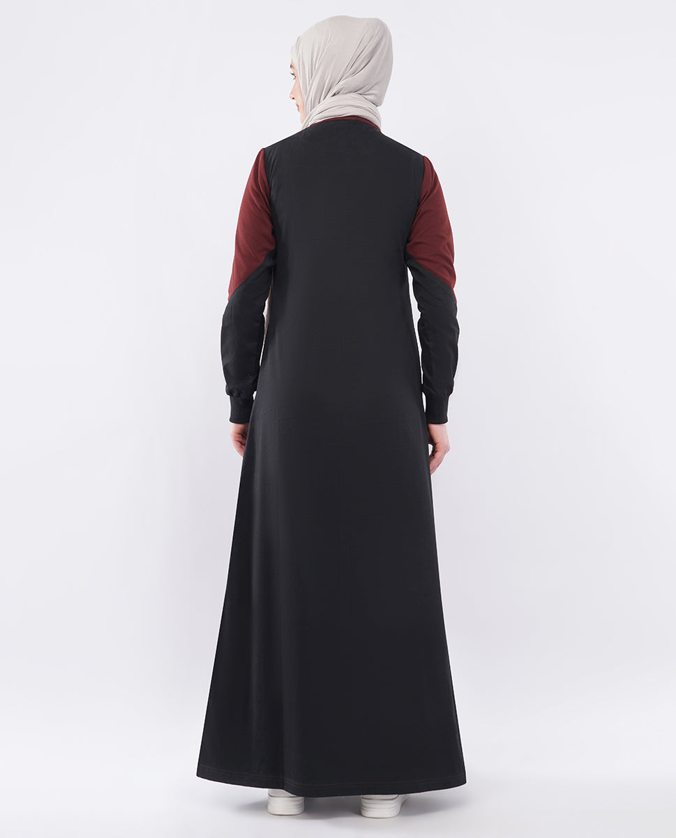 Silk Route - Contrast Edge Full Front Open Jilbab 0429