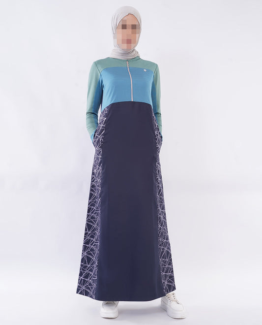 Silk Route - Oceanic Breeze Color Contrast Jilbab 0781A