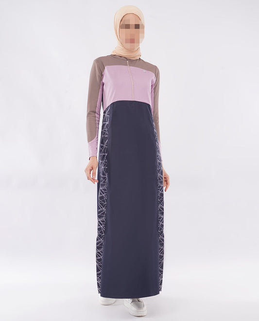 Silk Route - Mauve Story Color Contrast Jilbab 0781B