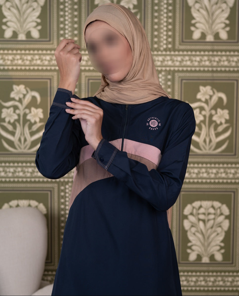 Blue Essence Raised Neck Jilbab 0719A