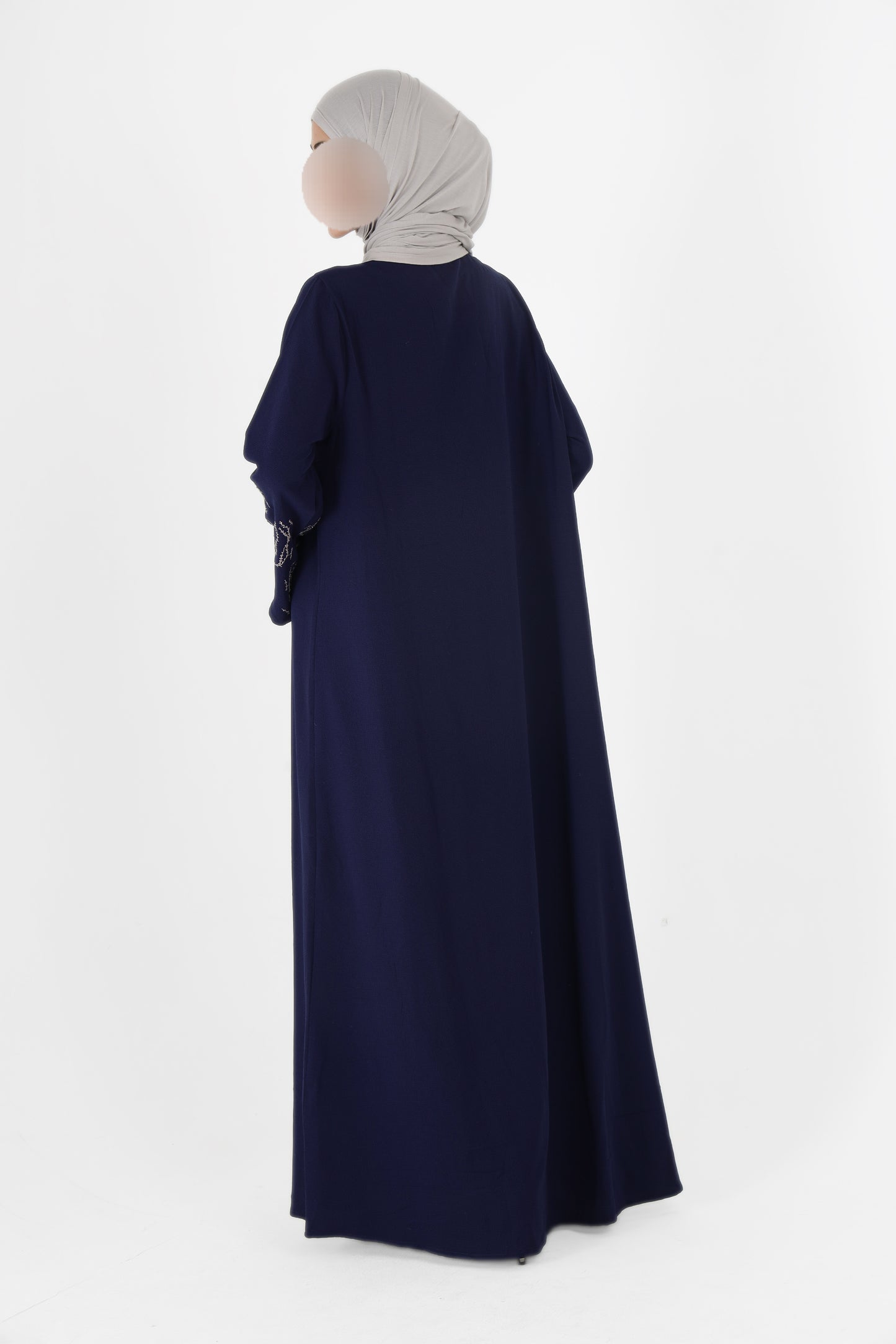 Silk Route - Navy Blue Embroidered Abaya 0109B