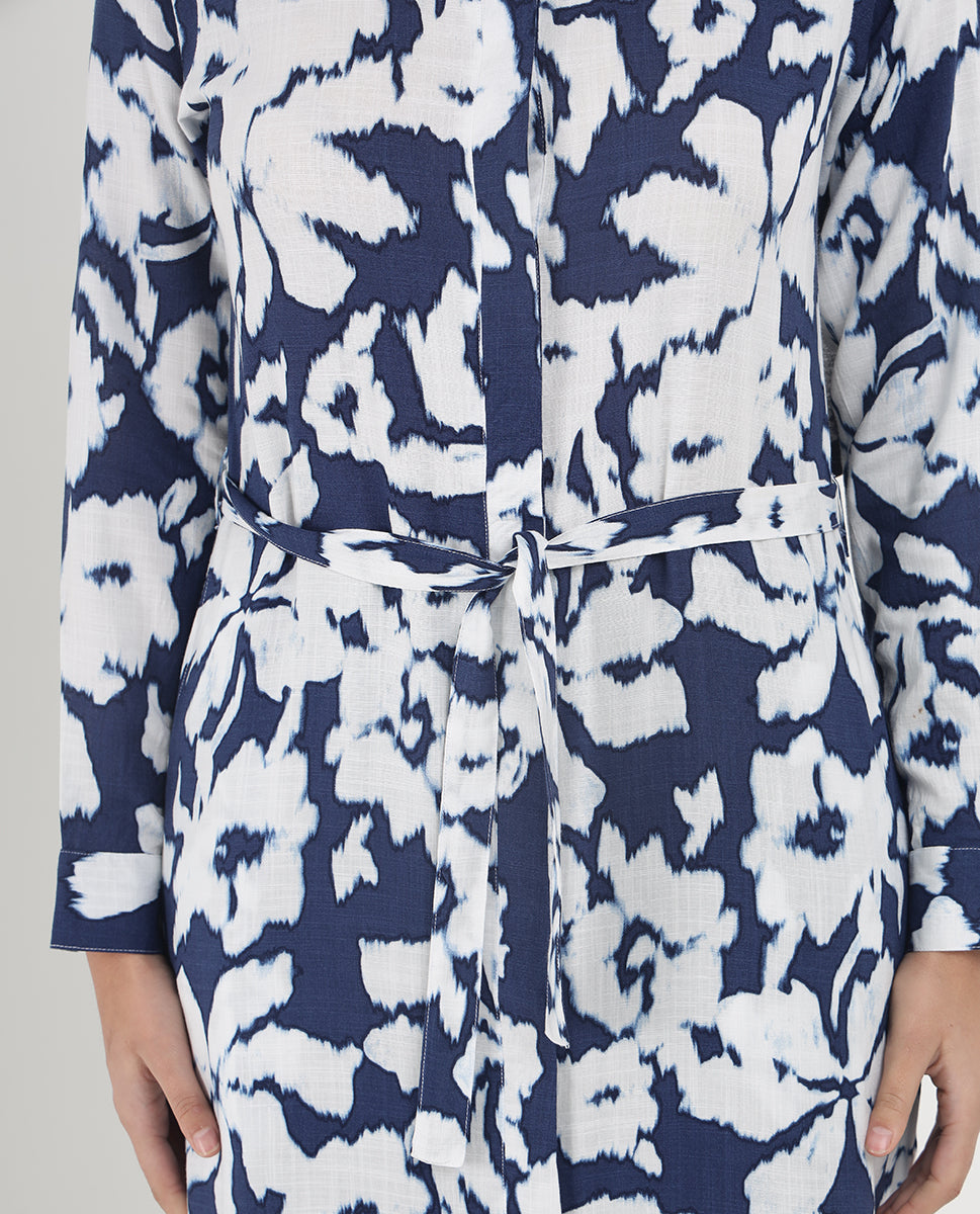 Silk Route - Abstract Floral Printed Rayon Abaya 0270B