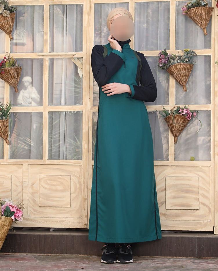 Silk Route - Teal & Black Essential Jilbab 0762