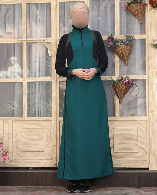 Silk Route - Teal & Black Essential Jilbab 0762