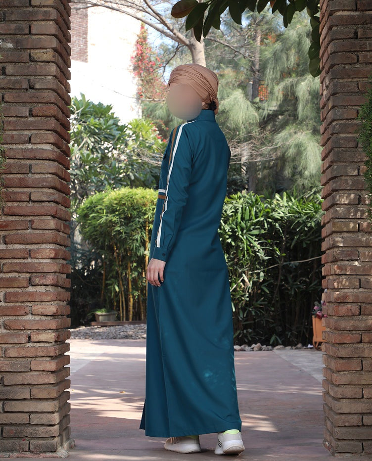 Silk Route - Urban Teal Striped Jilbab 0766