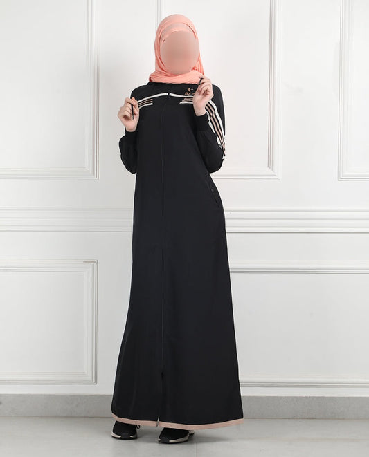 Silk Route - Black Stripe Utility Jilbab 0767