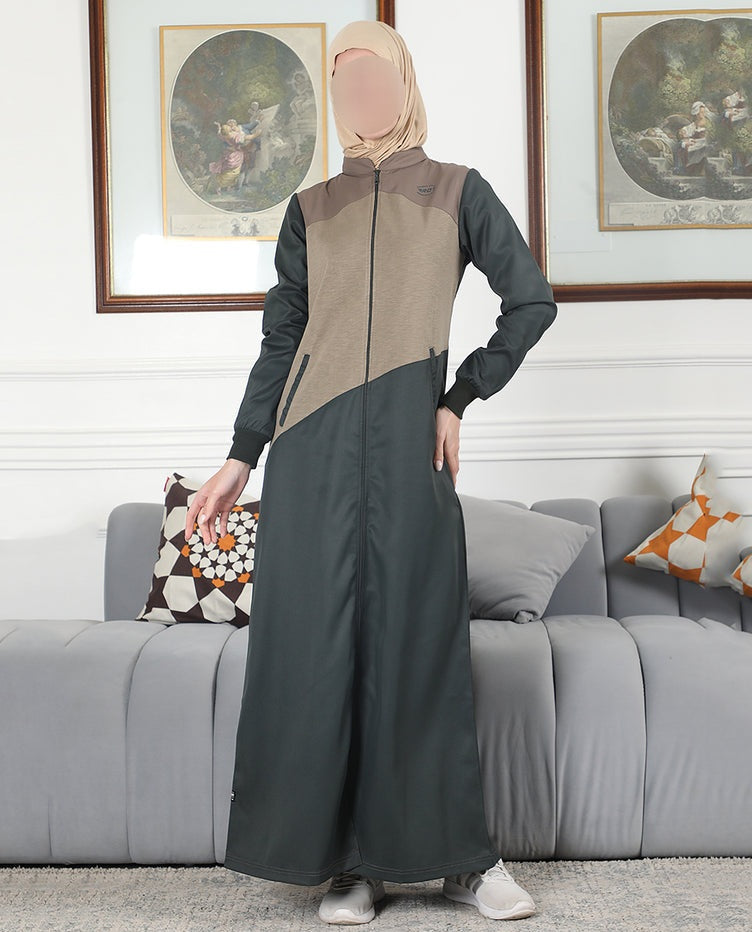 Silk Route - Mode Green Contrast Jilbab 0761B