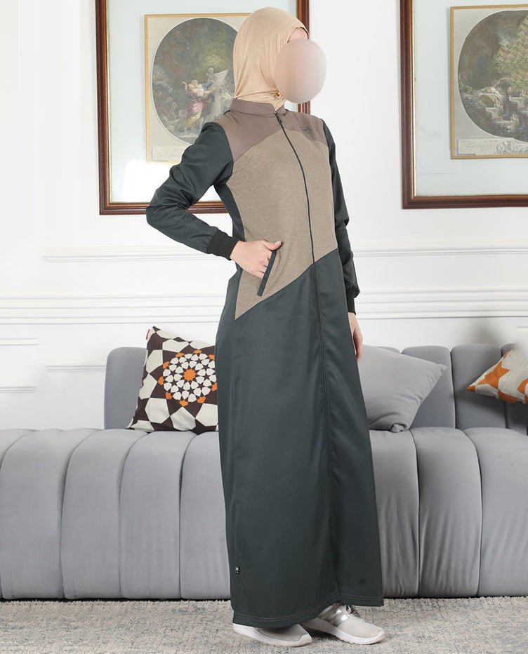 Silk Route - Mode Green Contrast Jilbab 0761B