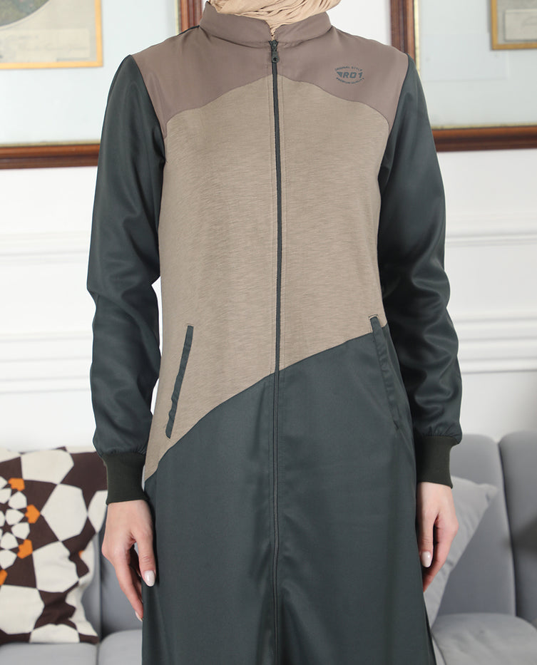Silk Route - Mode Green Contrast Jilbab 0761B