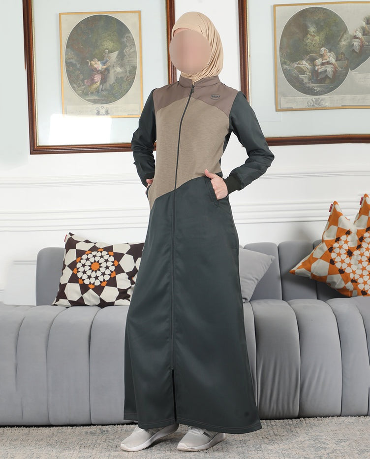 Silk Route - Mode Green Contrast Jilbab 0761B