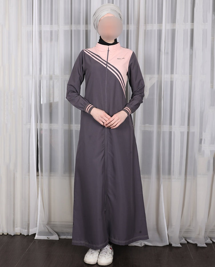 Silk Route - Urban Chic Grey Contrast Jilbab 0765A