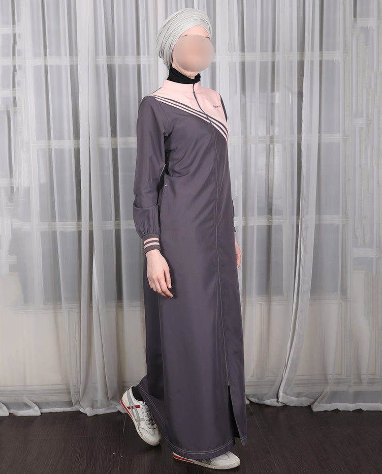 Silk Route - Urban Chic Grey Contrast Jilbab 0765A