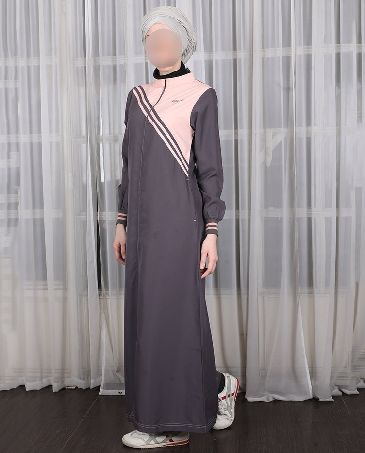Silk Route - Urban Chic Grey Contrast Jilbab 0765A