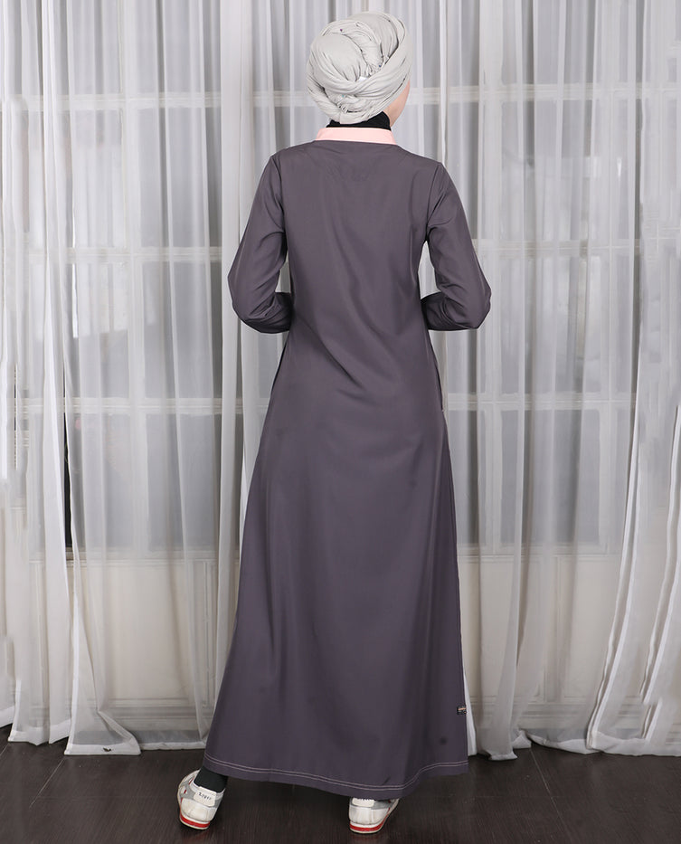 Silk Route - Urban Chic Grey Contrast Jilbab 0765A