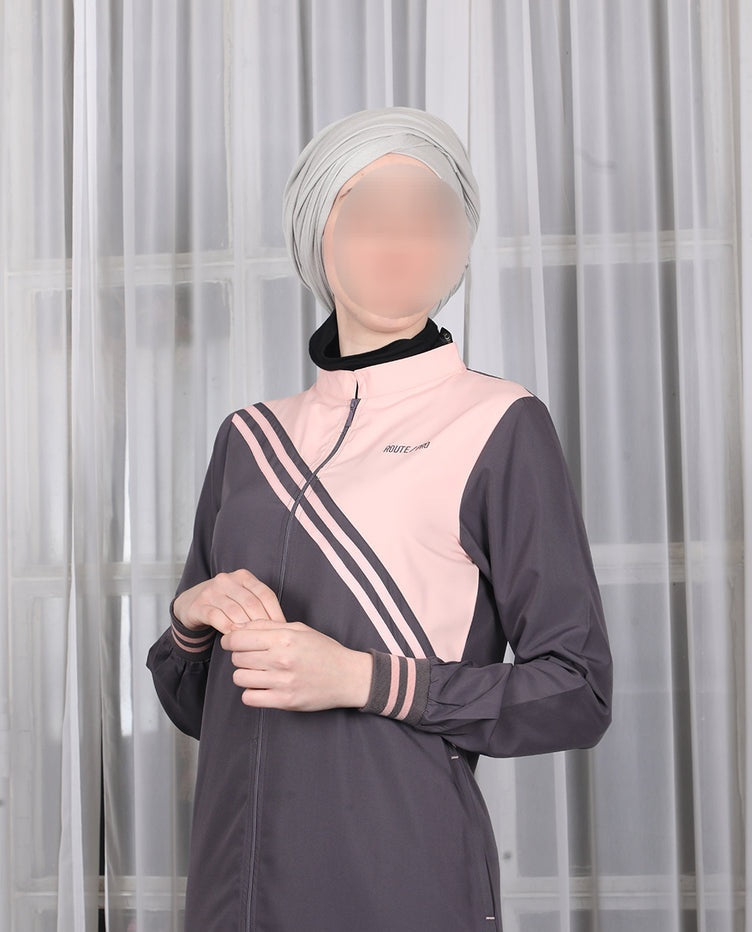 Silk Route - Urban Chic Grey Contrast Jilbab 0765A