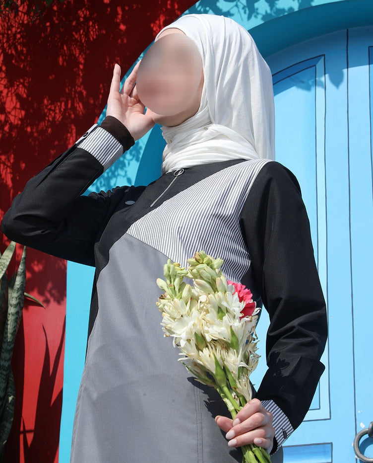 Silk Route - Shadow & Mist Color Block Jilbab 0764