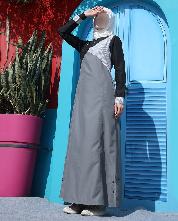 Silk Route - Shadow & Mist Color Block Jilbab 0764