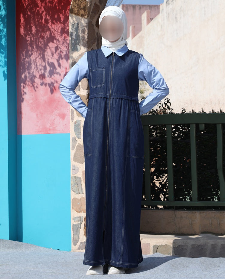 Silk Route - Deep Tide Full Front Open Jilbab 0426