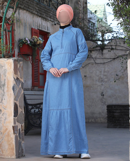 Silk Route - Ice Blue Denim Essential Jilbab 0424