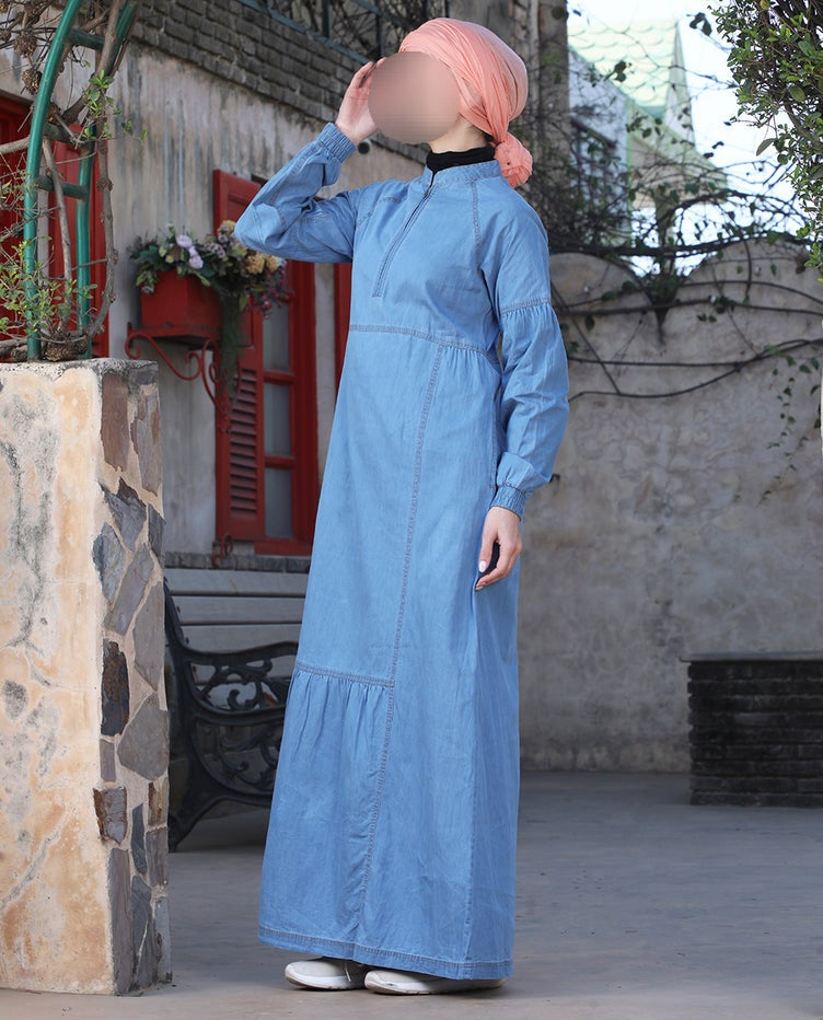 Silk Route - Ice Blue Denim Essential Jilbab 0424