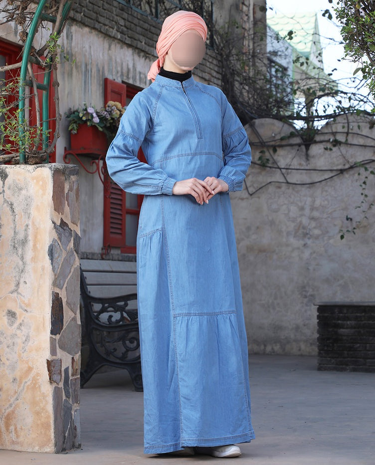 Silk Route - Ice Blue Denim Essential Jilbab 0424