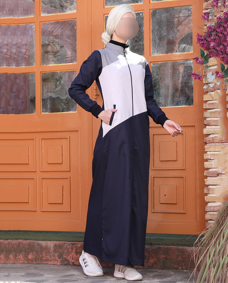 Silk Route - City Comfort Navy Contrast Jilbab 0761C