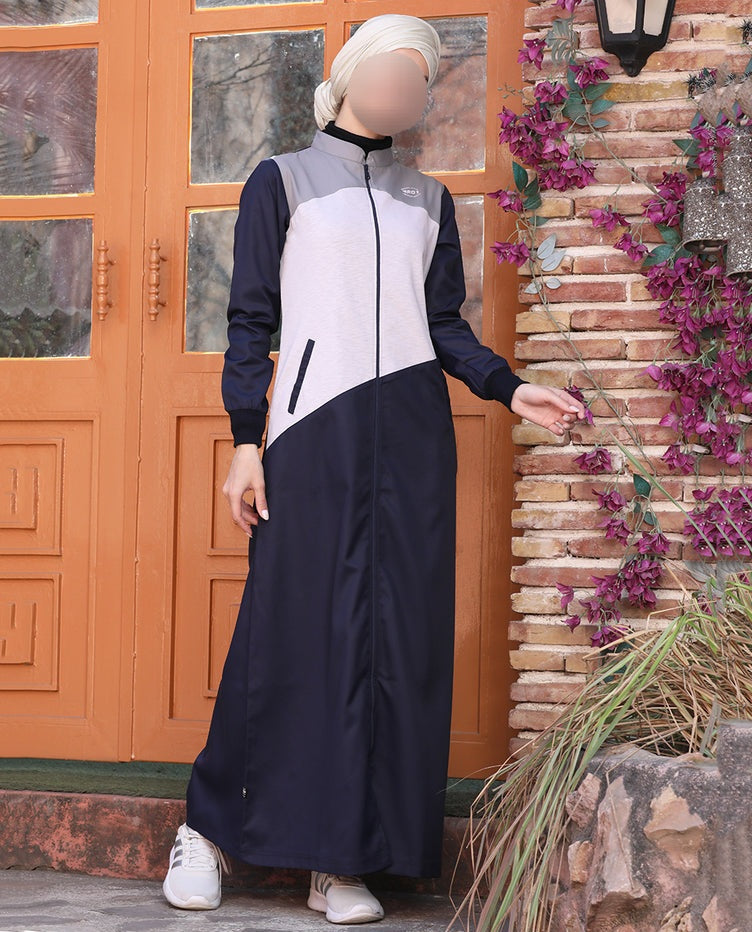 Silk Route - City Comfort Navy Contrast Jilbab 0761C