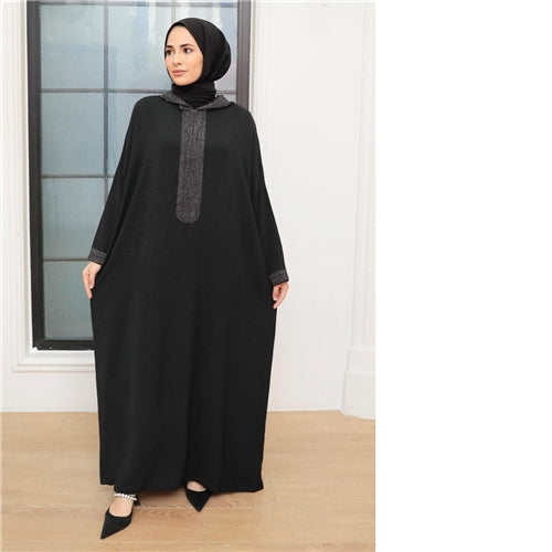 Black Hooded Casual Abaya