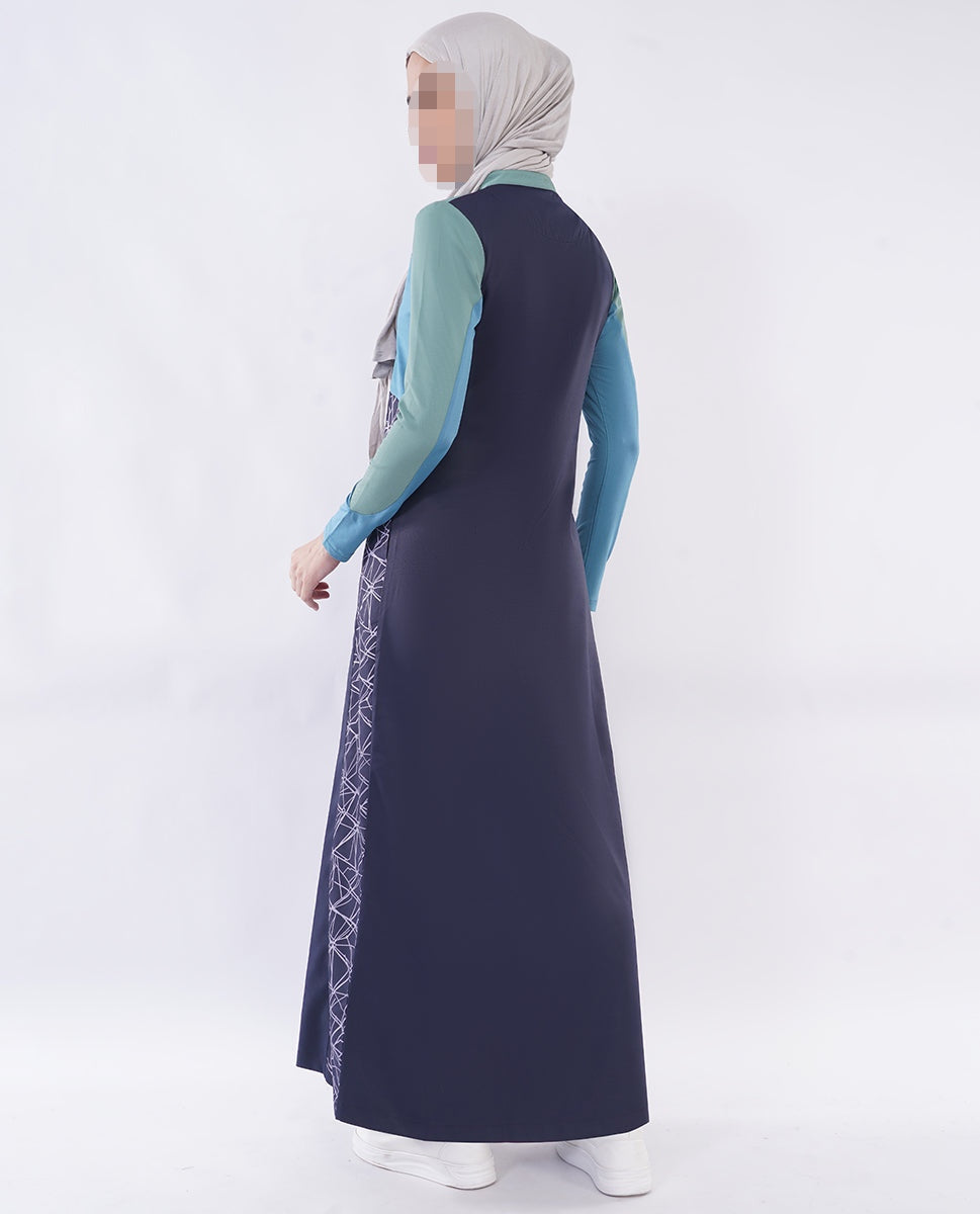 Silk Route - Oceanic Breeze Color Contrast Jilbab 0781A
