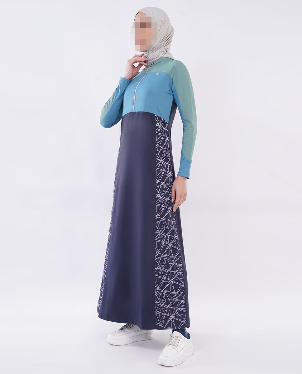 Silk Route - Oceanic Breeze Color Contrast Jilbab 0781A