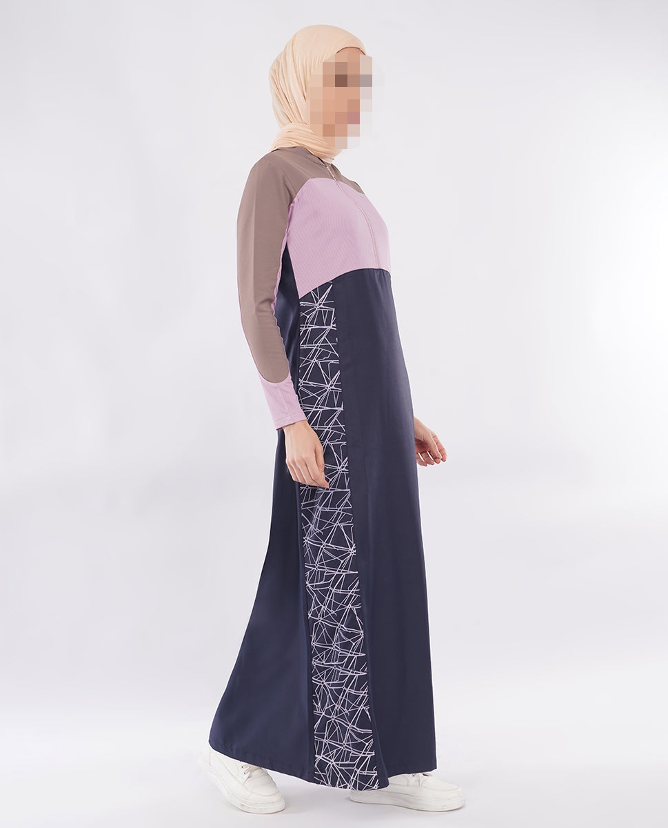 Silk Route - Mauve Story Color Contrast Jilbab 0781B