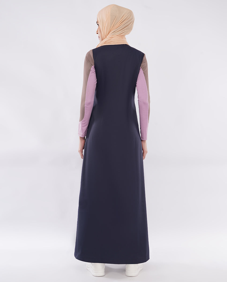 Silk Route - Mauve Story Color Contrast Jilbab 0781B