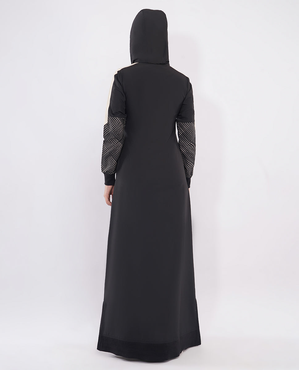 Silk Route - Midnight Black Detachable Hood Jilbab 0784