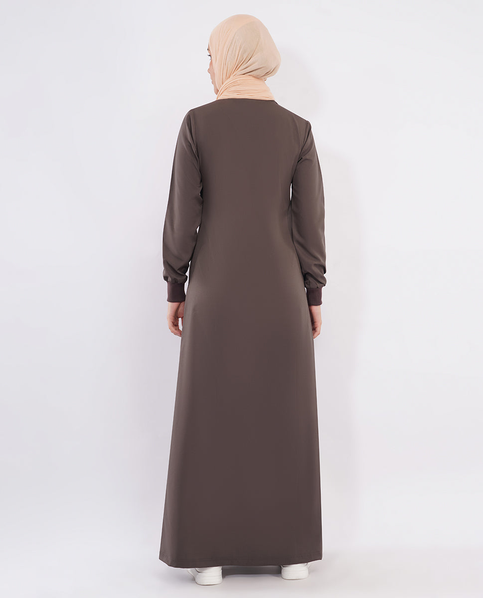 Silk Route - Abstract Edge Full Front Open Jilbab 0776