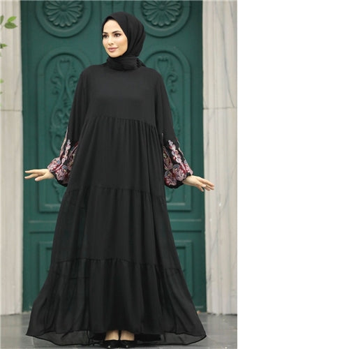 Black Panel Abaya