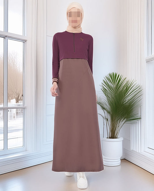Silk Route - Brown Olive Modest Fashionista Jilbab 0787