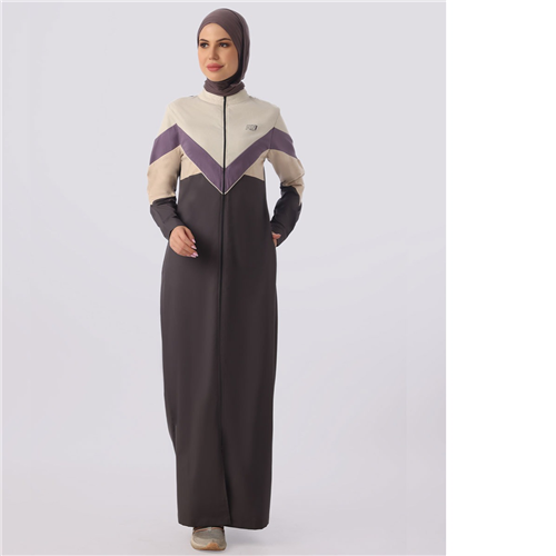 Shale Grey Raised Collar Jilbab