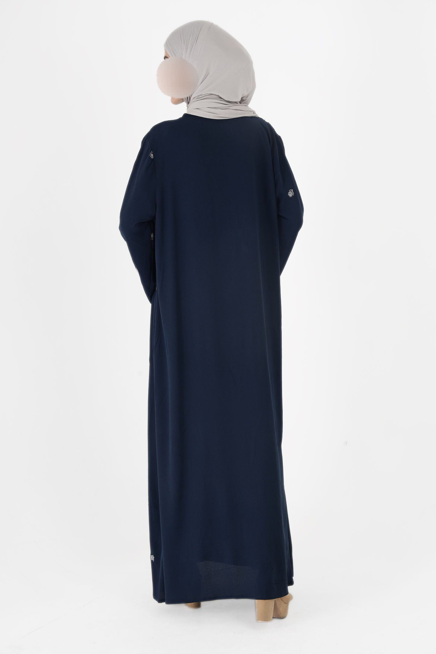 Silk Route - Navy Blue Floral Abaya 0108A
