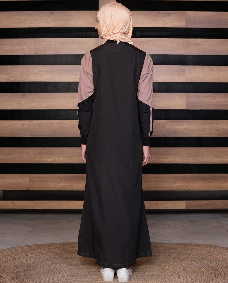 Split Tone Smart look Black Jilbab 0712C