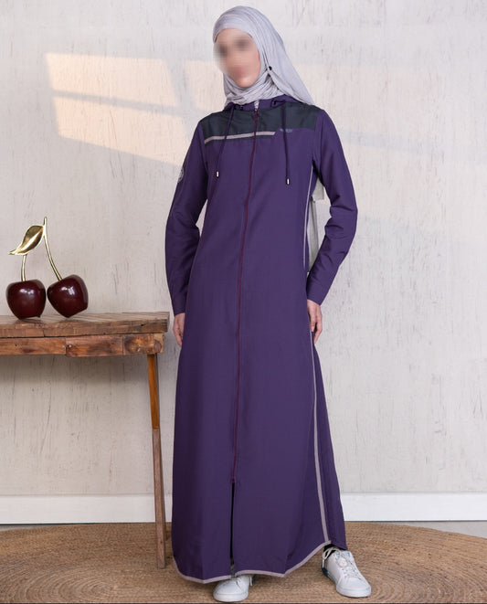 Deep Purple Modest Edge Jilbab 0728B