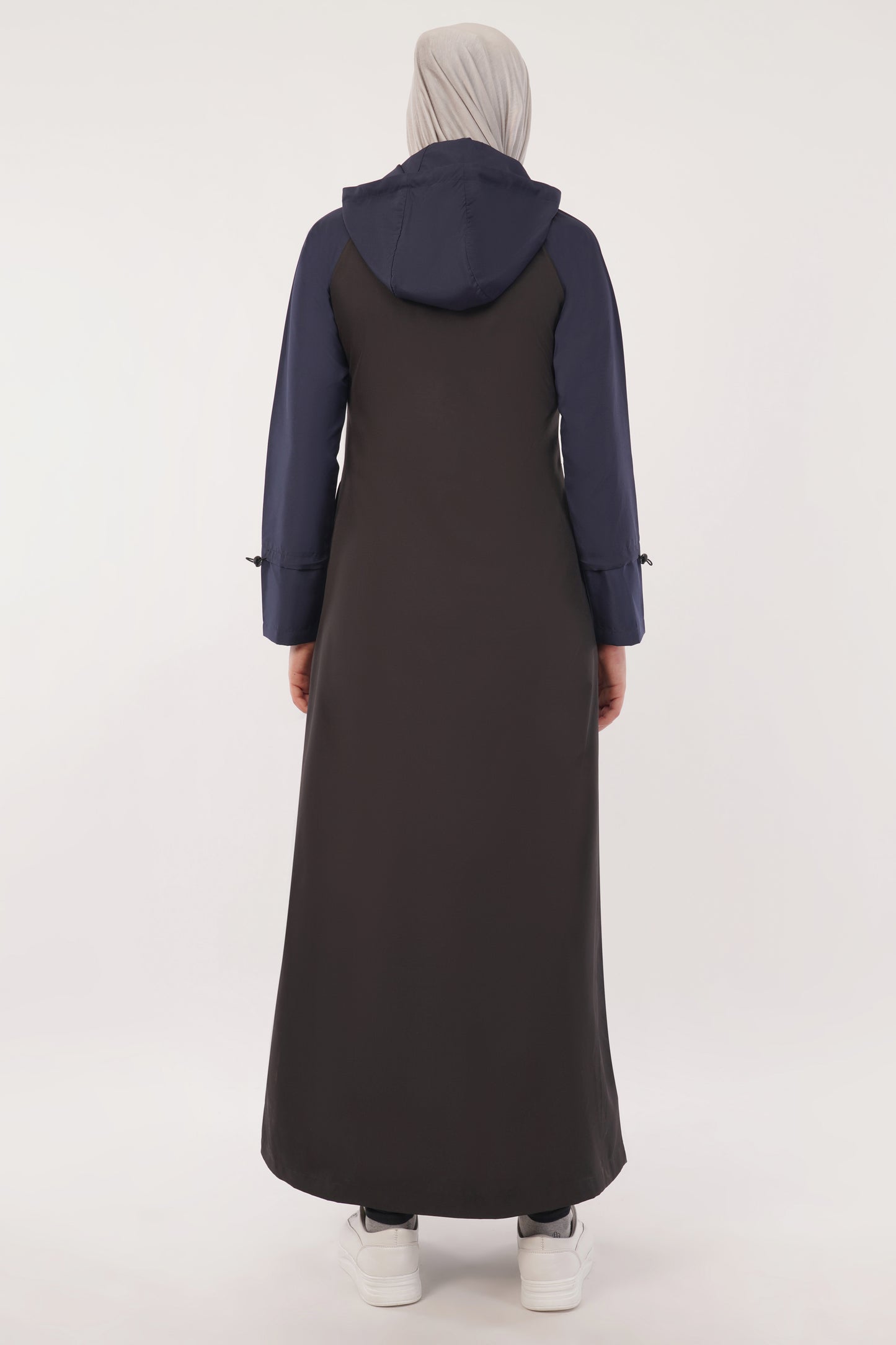 DualTone Hooded Black and Navy Jilbab 0727A