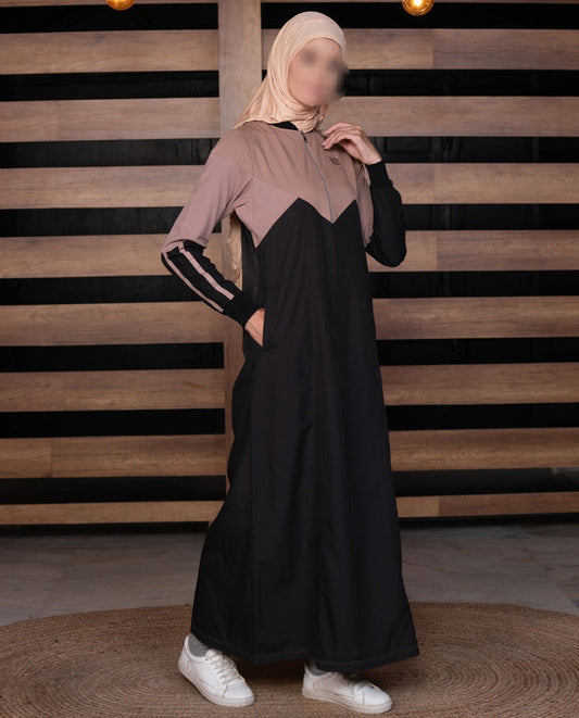 Split Tone Smart look Black Jilbab 0712C