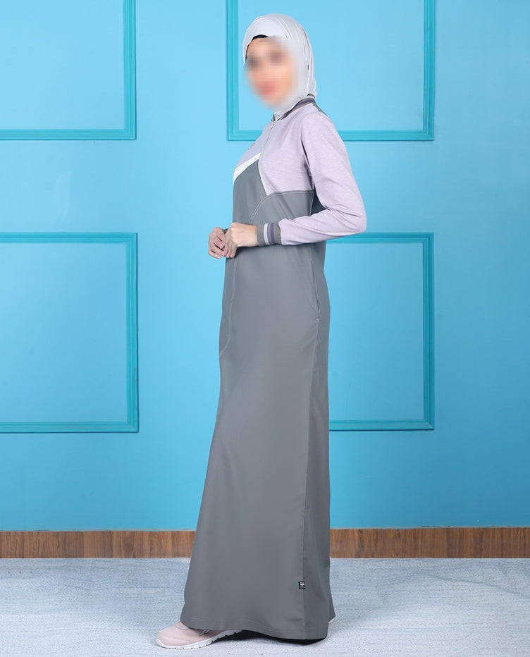 Silk Route - Urban Grey Contrast Color Jilbab