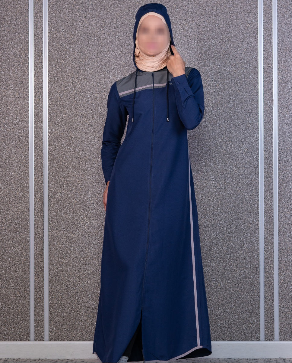 Navy Blue Modest Edge Jilbab 0728A