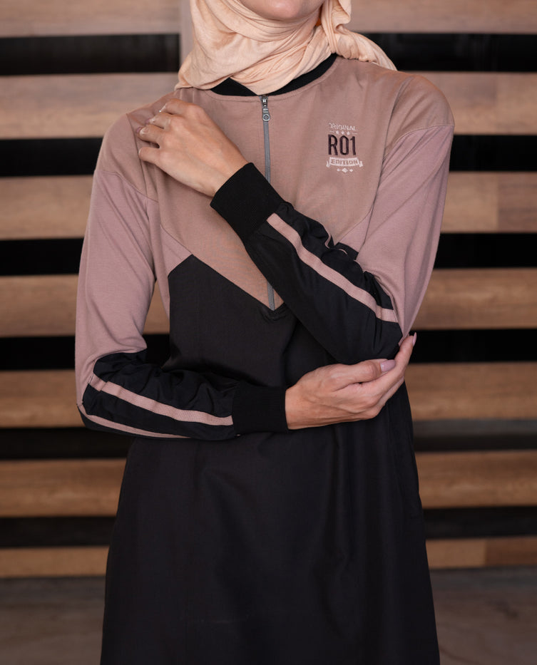 Split Tone Smart look Black Jilbab 0712C