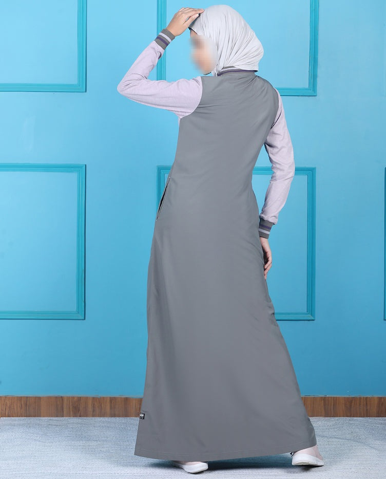 Silk Route - Urban Grey Contrast Color Jilbab