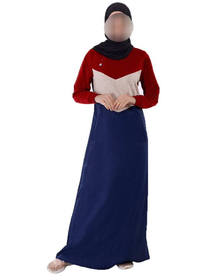 Silk Route -Colour panel & Floral Print Jilbab