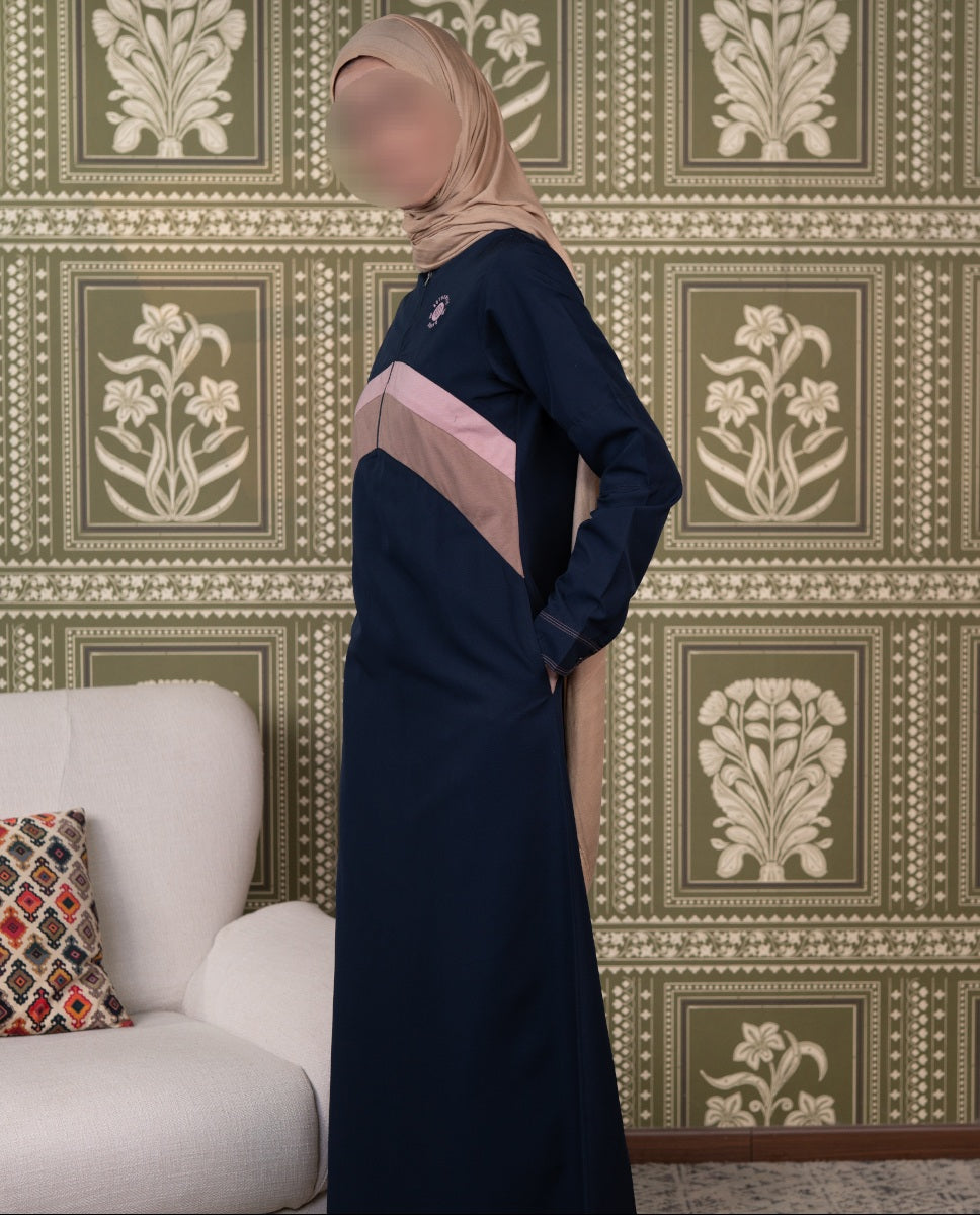 Blue Essence Raised Neck Jilbab 0719A