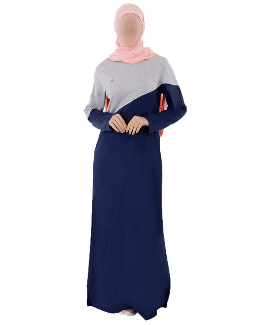 Silk Route - Contrast Grey Jersey Panel Jilbab