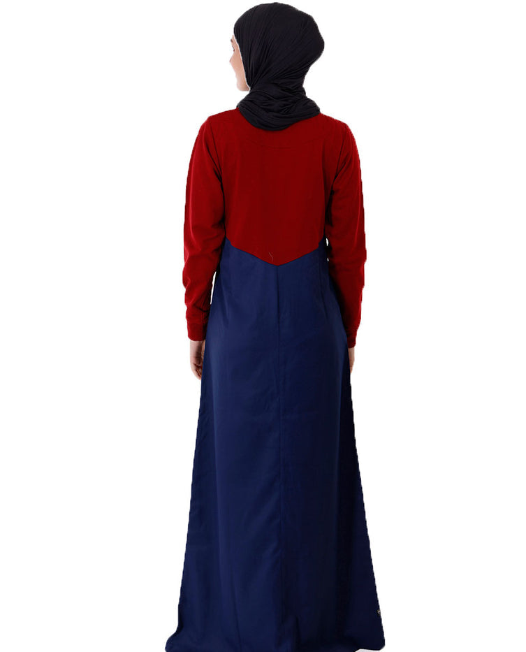 Silk Route -Colour panel & Floral Print Jilbab